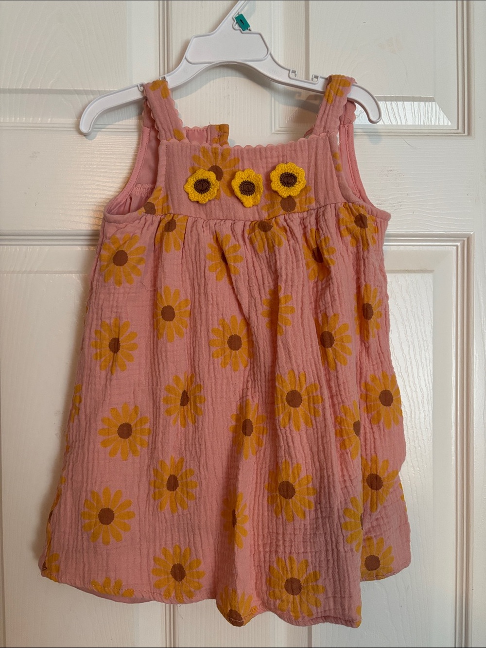 Cynthia Rowley Pink Sundress with Yellow Daisy Embroidery